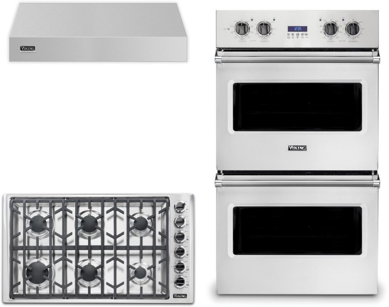 Viking 5 3 Piece Kitchen Appliances Package in Stainless Steel VICTWORH110