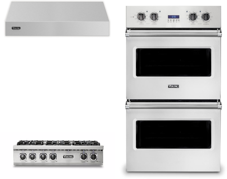 Viking 5 3 Piece Kitchen Appliances Package in Stainless Steel VICTWORH111
