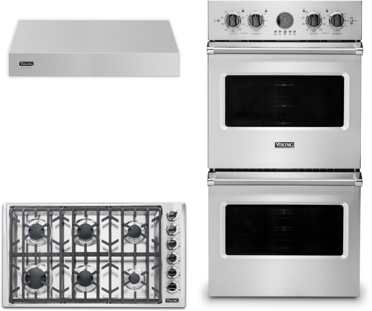Viking 5 3 Piece Kitchen Appliances Package in Stainless Steel VICTWORH116