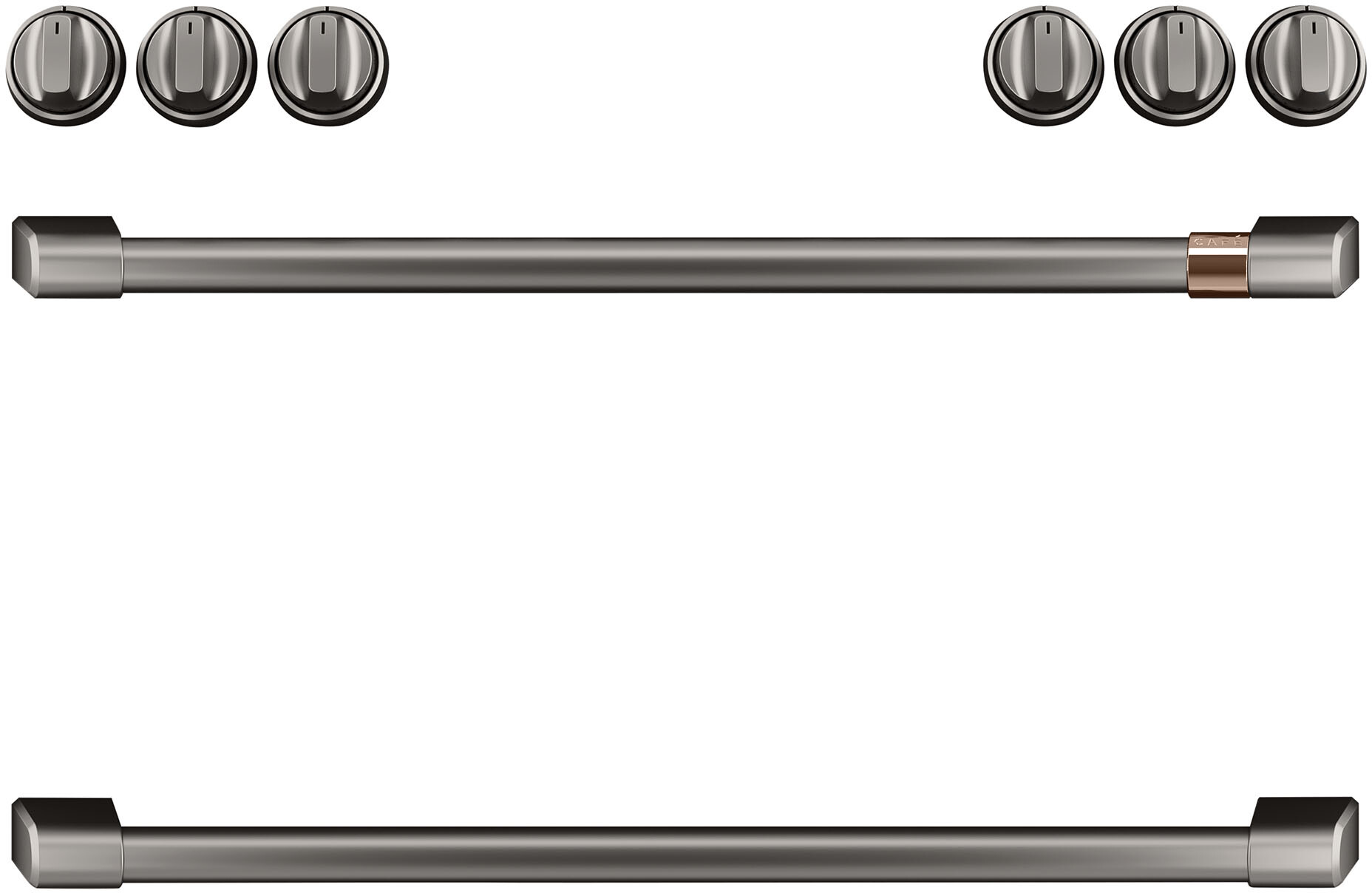 Cafe CXFCGHKPMBT Front Control Gas Knobs and Handles (Brushed Black)