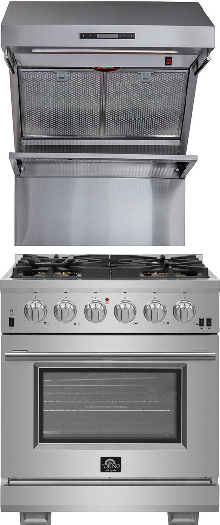 Forno 2 Piece Kitchen Appliances Package with Gas Range in Stainless Steel FORARH102