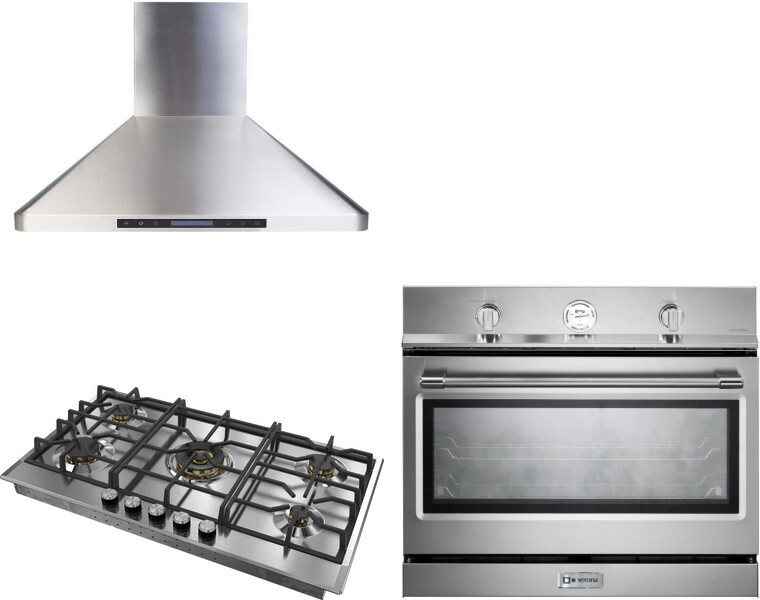Verona 3 Piece Kitchen Appliances Package in Stainless Steel VECTWO202