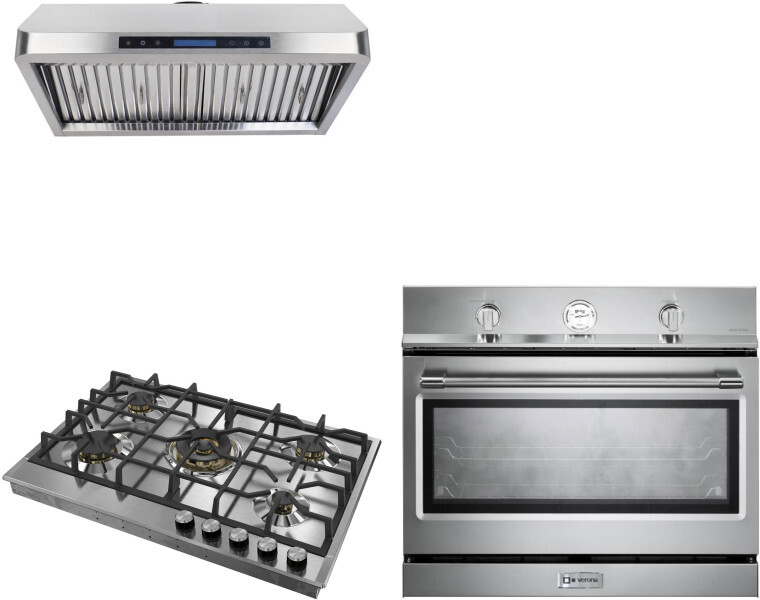 Verona 3 Piece Kitchen Appliances Package in Stainless Steel VECTWO204