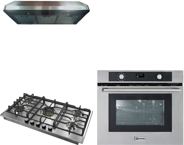 Verona 3 Piece Kitchen Appliances Package in Stainless Steel VECTWO207