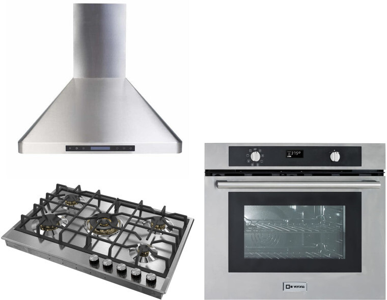 Verona 3 Piece Kitchen Appliances Package in Stainless Steel VECTWO209