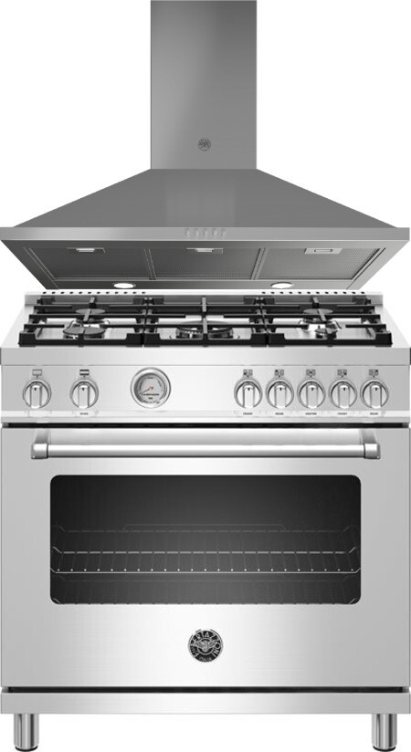 2 Piece Kitchen Appliances Package with Gas Range in Stainless Steel - Bertazzoni BERARH200