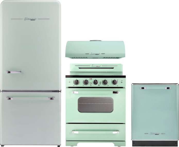 Unique Appliances 4 Piece Kitchen Appliances Package with Bottom Freezer Refrigerator, Electric Range and Dishwasher in Green UNIRERADWRH102