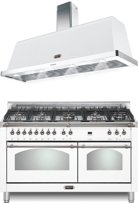 LOFRA Dolcevita 2 Piece Kitchen Appliances Package with Dual Fuel Range in White LORARH101