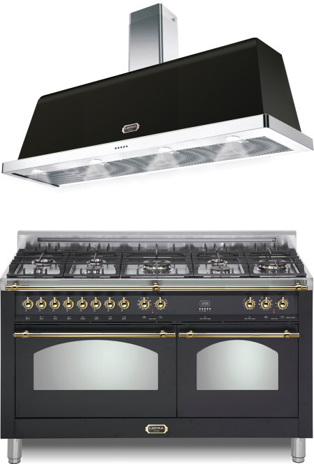 LOFRA Dolcevita 2 Piece Kitchen Appliances Package with Dual Fuel Range in Matte Black LORARH102