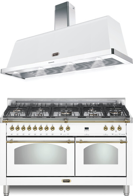 LOFRA Dolcevita 2 Piece Kitchen Appliances Package with Dual Fuel Range in White LORARH103
