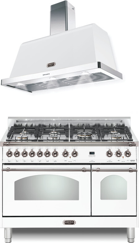 LOFRA Dolcevita 2 Piece Kitchen Appliances Package with Dual Fuel Range in Pearl LORARH105