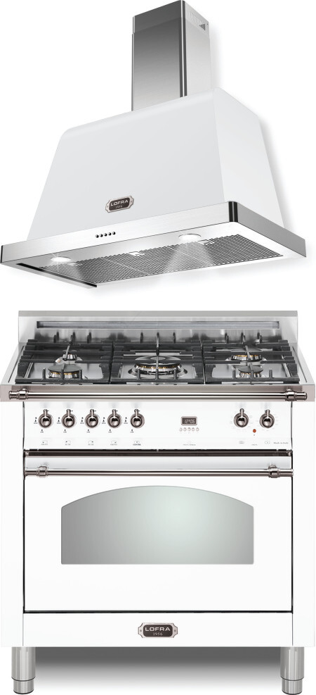 LOFRA Dolcevita 2 Piece Kitchen Appliances Package with Dual Fuel Range in Pearl LORARH109