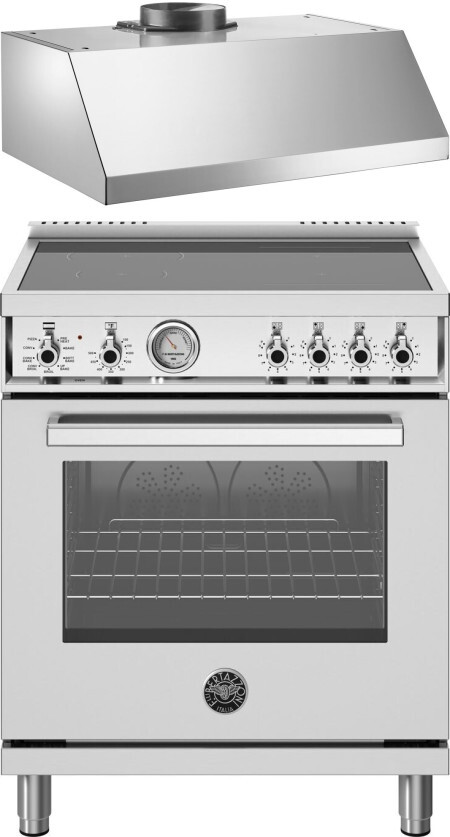 Bertazzoni Professional 2 Piece Kitchen Appliances Package with Induction Range in Stainless Steel BERARH214