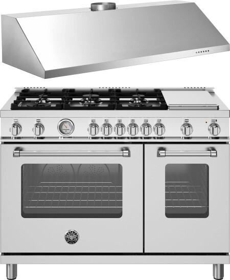 Bertazzoni 2 Piece Kitchen Appliances Package with Gas Range in Stainless Steel BERARH223