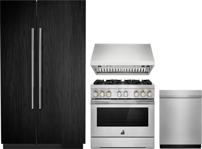 JennAir 4 Piece Kitchen Appliances Package with Side-by-Side Refrigerator, Dual Fuel Range and Dishwasher in Panel Ready JARERADWRH799