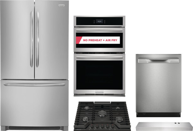 Frigidaire Gallery 5 Piece Kitchen Appliances Package with French Door Refrigerator and Dishwasher in Stainless Steel FRRECTWODWRH444