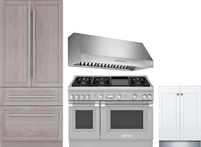 Thermador 4 Piece Kitchen Appliances Package with French Door Refrigerator, Gas Range and Dishwasher in Panel Ready THRERARHDW12