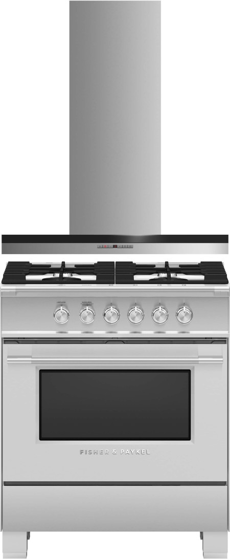 2 Piece Kitchen Appliances Package with Gas Range in Stainless Steel - Fisher & Paykel FPRARH100