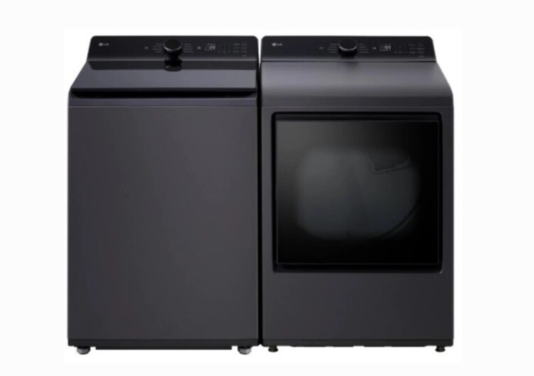 LG SidebySide Top Load Washer and Gas Dryer Set in Black LGWADRGCB8400