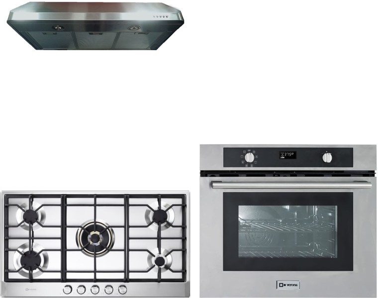 Verona 3 Piece Kitchen Appliances Package in Stainless Steel VECTWO207