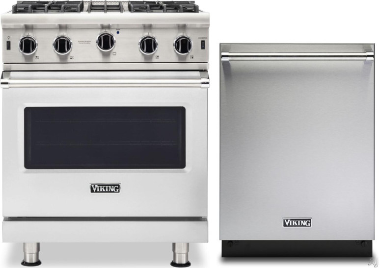 Viking 5 2 Piece Kitchen Appliances Package with Gas Range and Dishwasher in Stainless Steel VIRADW205