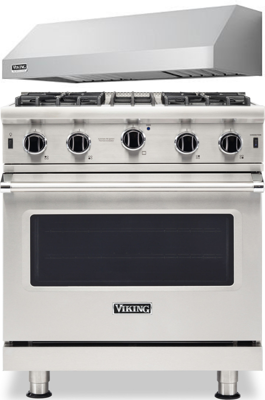 Viking 5 2 Piece Kitchen Appliances Package with Gas Range in Stainless Steel VIRARH102