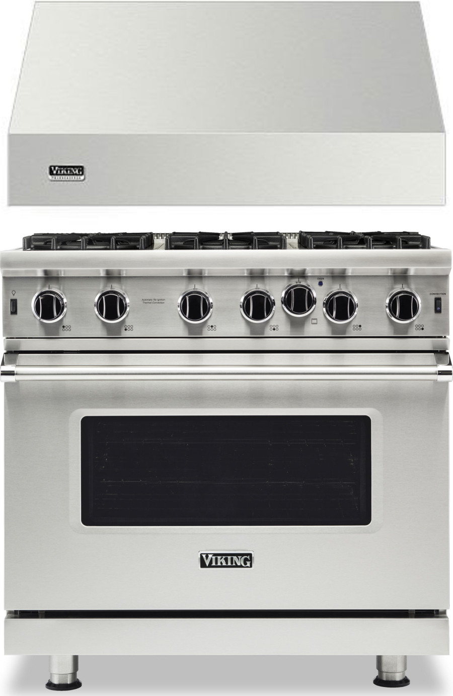 Viking 5 2 Piece Kitchen Appliances Package with Gas Range in Stainless Steel VIRARH103