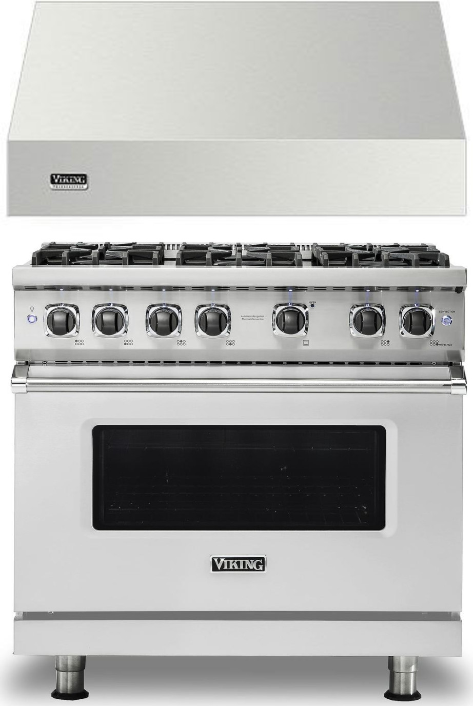 Viking 5 2 Piece Kitchen Appliances Package with Gas Range in Stainless Steel VIRARH106