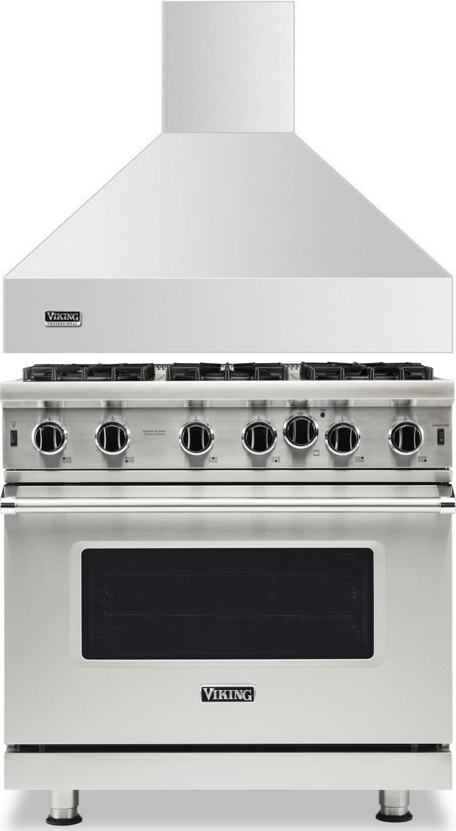 Viking 5 2 Piece Kitchen Appliances Package with Gas Range in Stainless Steel VIRARH107
