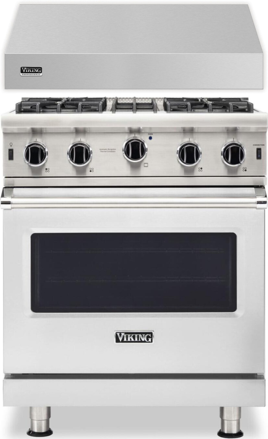 Viking 5 2 Piece Kitchen Appliances Package with Gas Range in Stainless Steel VIRARH230