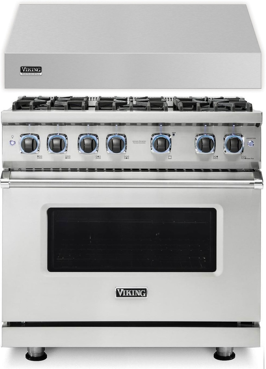 Viking 2 Piece Kitchen Appliances Package with Gas Range in Stainless Steel VIRARH240