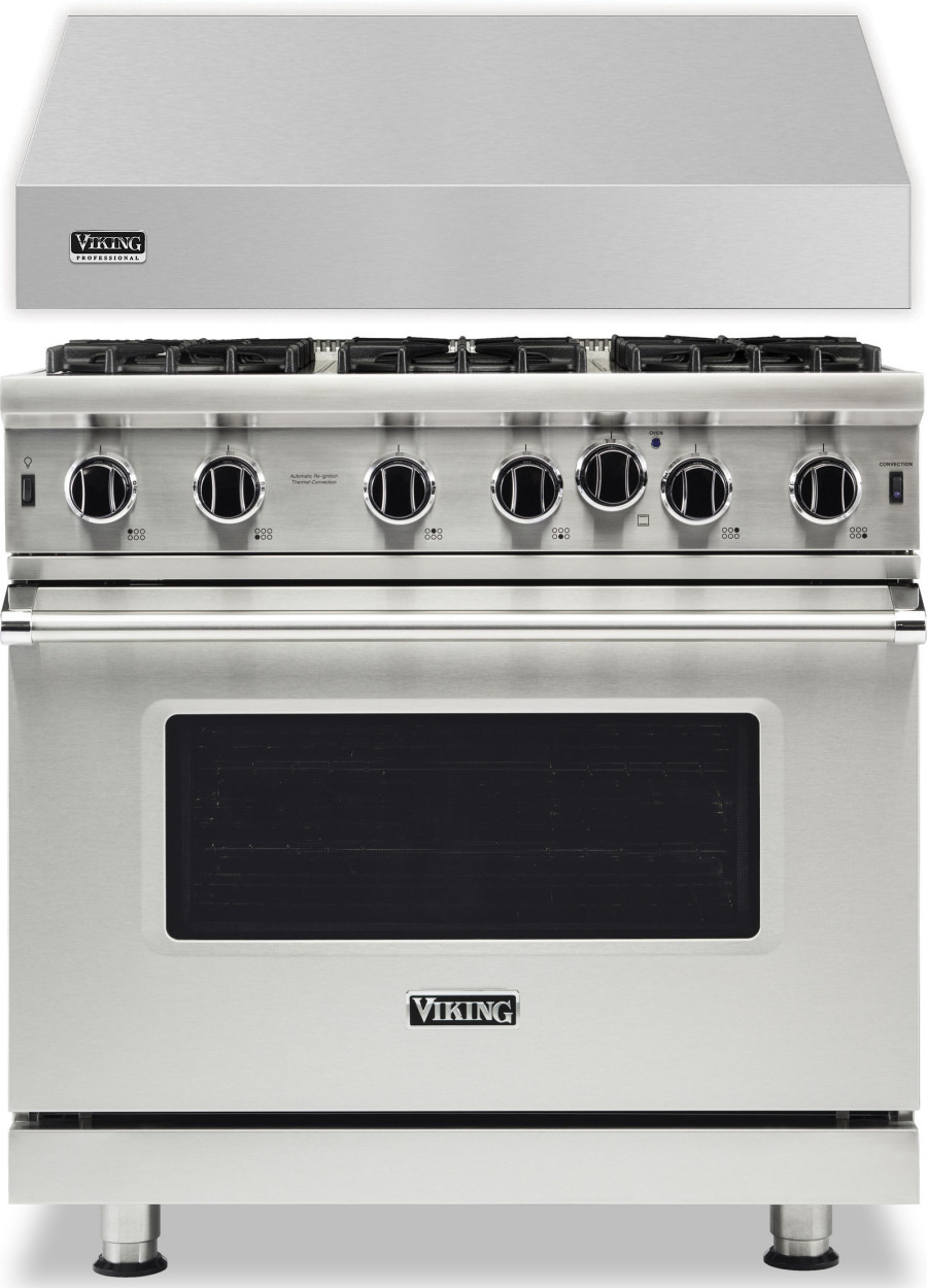 Viking 2 Piece Kitchen Appliances Package with Gas Range in Stainless Steel VIRARH242