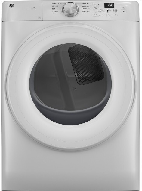 GE® ENERGY STAR® 7.8 cu. ft. Capacity Smart Front Load Electric Dryer in White size 39.75 H x 28 W x 32 D | GFD35ESSYWW
