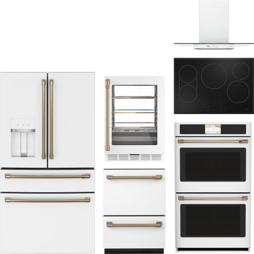 Café - 36 in. Wide 22.3 Cu. Ft. 4-Door French Door Counter-Depth Smart Refrigerator with Convertible Drawer with Soft Freeze - Matte White — FIN-0019686 | Fridge.com