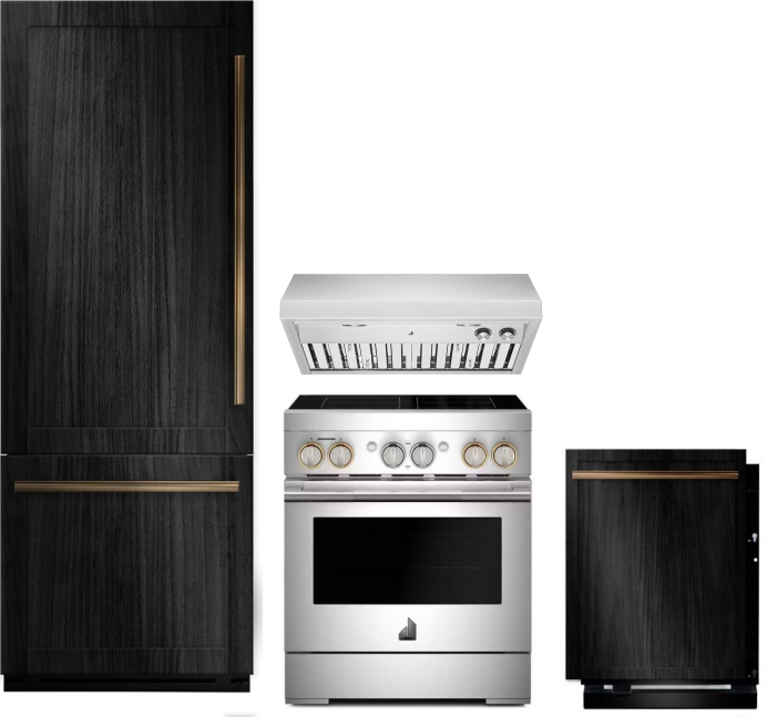 JennAir 4 Piece Kitchen Appliances Package with Bottom Freezer Refrigerator, Induction Range and Dishwasher in Panel Ready JENNAIR03212533