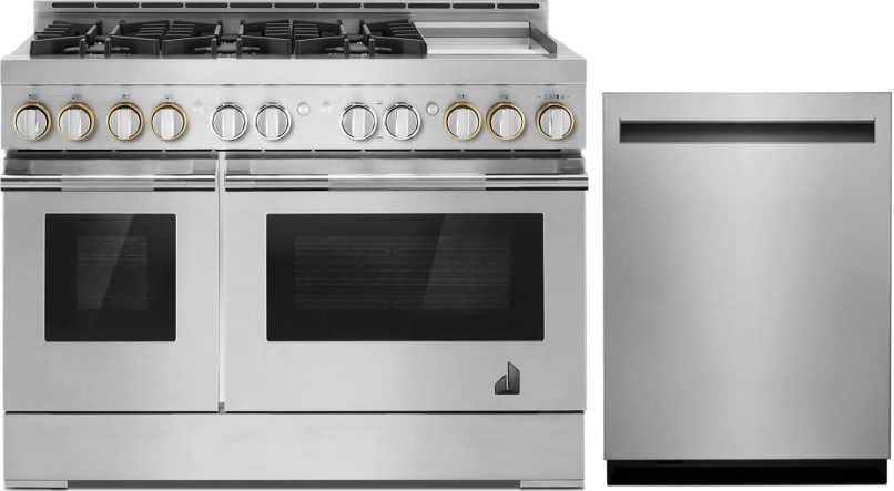 JennAir 2 Piece Kitchen Appliances Package with Gas Range and Dishwasher in Stainless Steel JARADW104