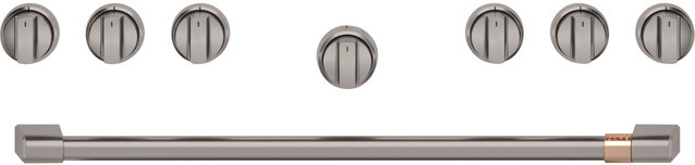 Cafe CXPR6HKPTBT 36 inch Handle and Knob Set for Pro Range and Rangetop (Brushed Black)