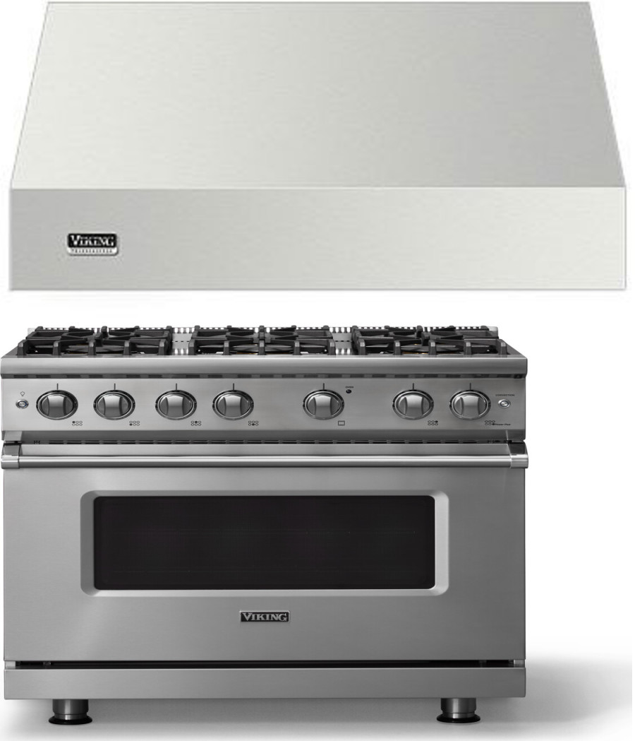 Viking 5 2 Piece Kitchen Appliances Package with Gas Range in Stainless Steel VIRARH243