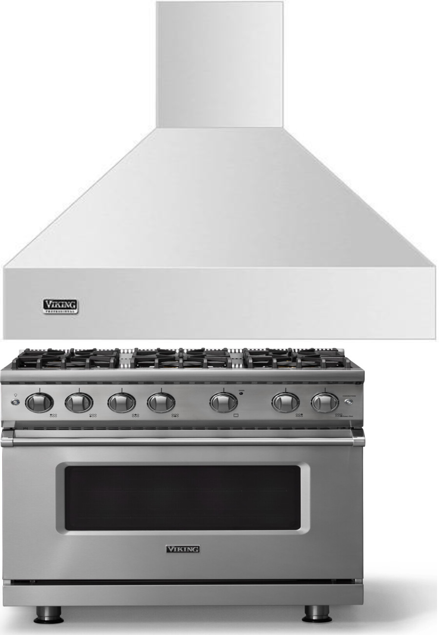 Viking 5 2 Piece Kitchen Appliances Package with Gas Range in Stainless Steel VIRARH244