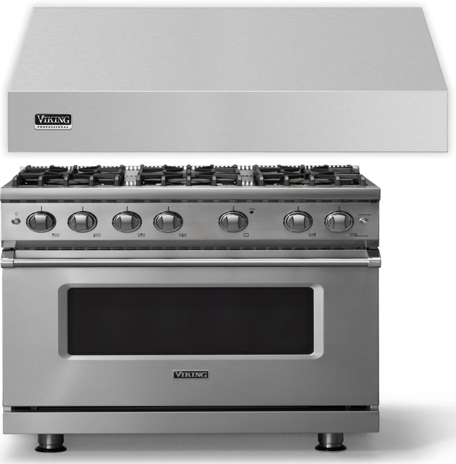 Viking 2 Piece Kitchen Appliances Package with Gas Range in Stainless Steel VIRARH245