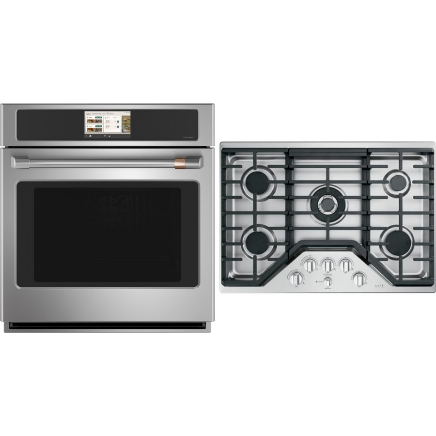 Cafe 2 Piece Kitchen Appliances Package in Stainless Steel CAFCTWO117