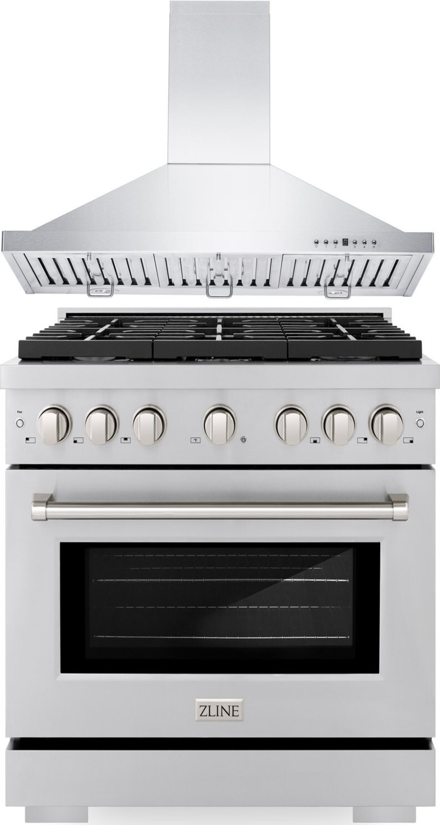 ZLINE 2 Piece Kitchen Appliances Package with Gas Range in Stainless Steel 2KPSGRRH36