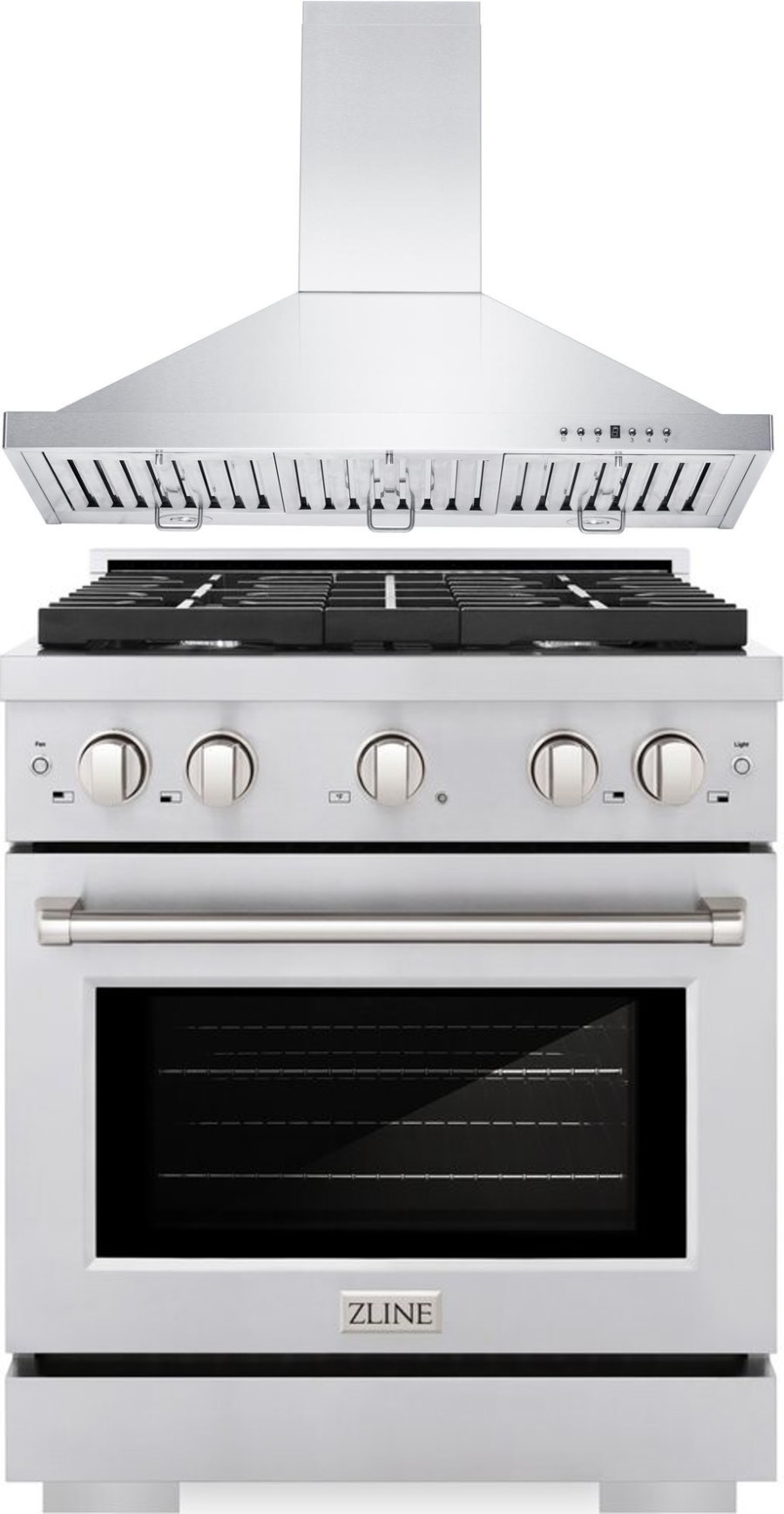 ZLINE 2 Piece Kitchen Appliances Package with Gas Range in Stainless Steel 2KPSGRRH30