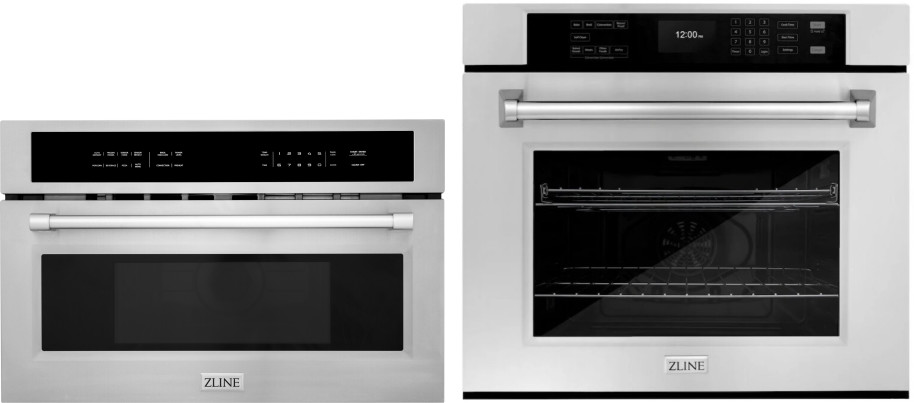 ZLINE 2 Piece Kitchen Appliances Package with Built In Microwave in Stainless Steel 2KPMW30AWS30