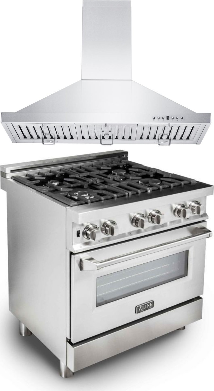 ZLINE 2 Piece Kitchen Appliances Package with Dual Fuel Range in Stainless Steel 2KPRARH30