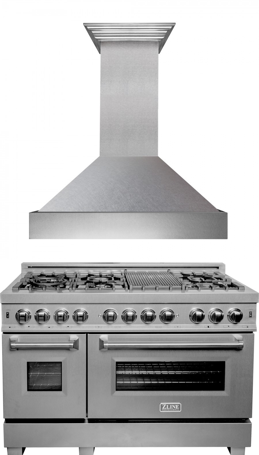ZLINE 2 Piece Kitchen Appliances Package with Dual Fuel Range in Stainless Steel 2KPRASSNRH48