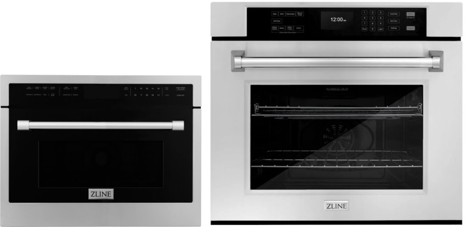 ZLINE 2 Piece Kitchen Appliances Package with Built In Microwave in Stainless Steel 2KPMW24AWS30