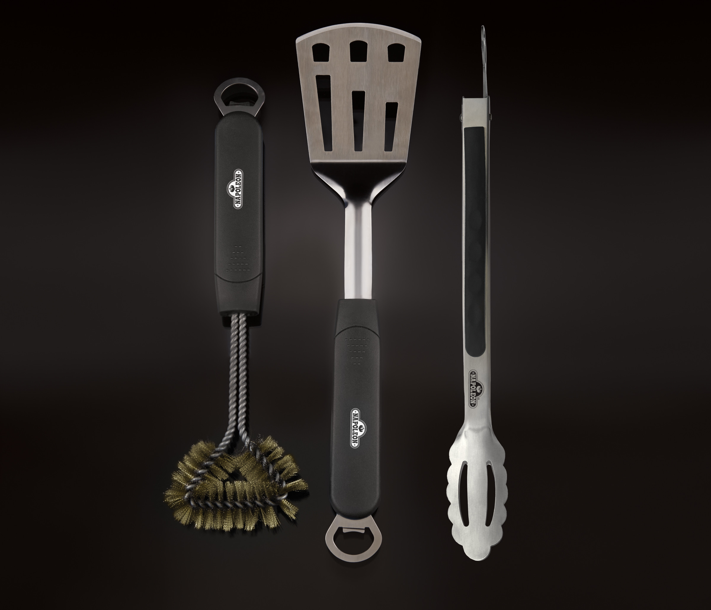 Napoleon 70024 3-Piece BBQ Toolset, Heat Resistant, Rust Resistant,-in Stainless Steel