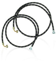 Whirlpool 8212638RP 6 ft Braided Washer Hoses with 90 Degree Elbow, 1700 PSI (2 Pack)