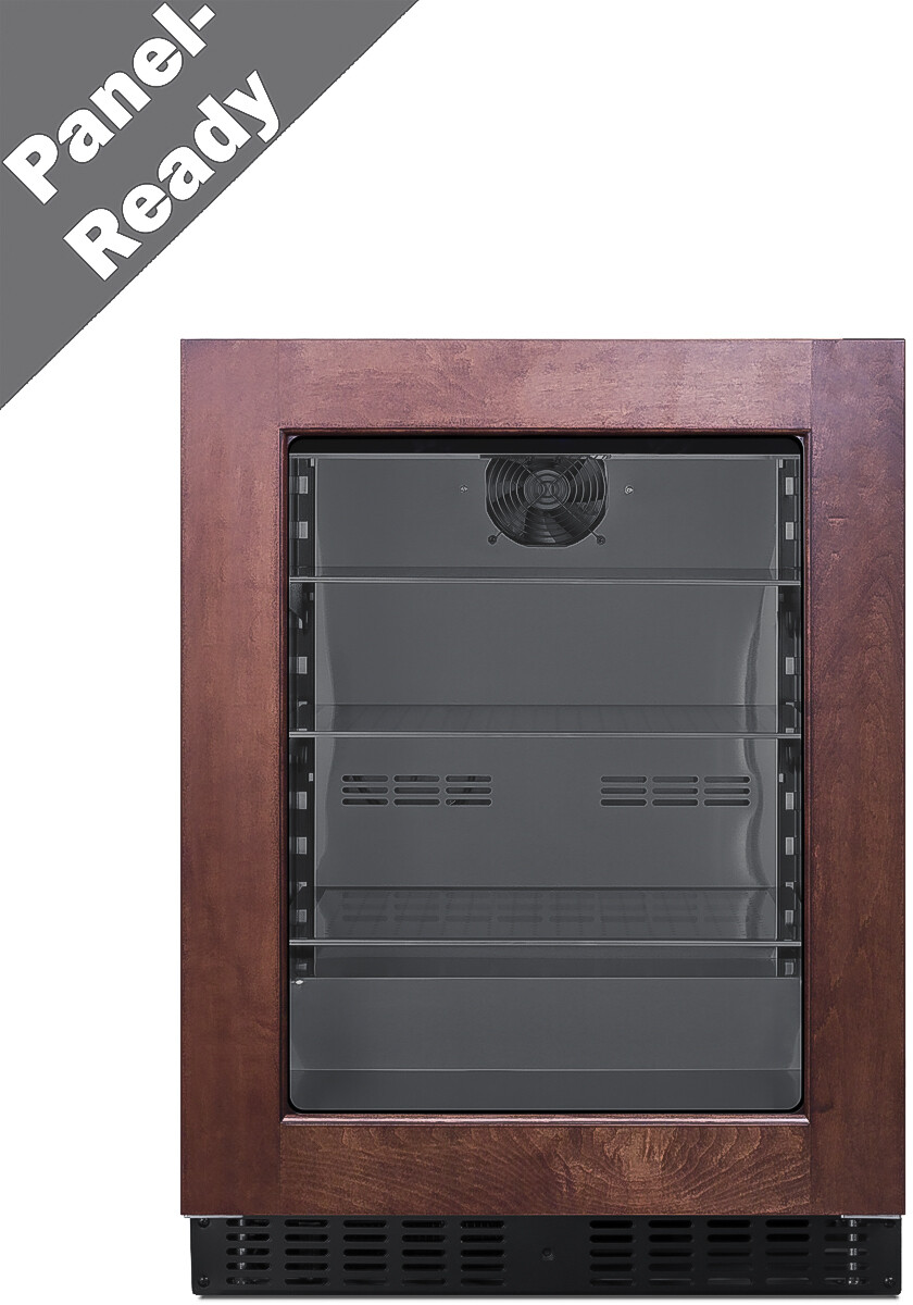 Summit ASDG2411PNR 24 inch Shallow Depth Beverage Center with 3.25 cu. ft. Capacity, ADA Compliant, Double Pane Tempered Glass Door, Factory Installed Lock, LED Lighting, Frost Free Operation, in Panel Ready (Right Hinge)